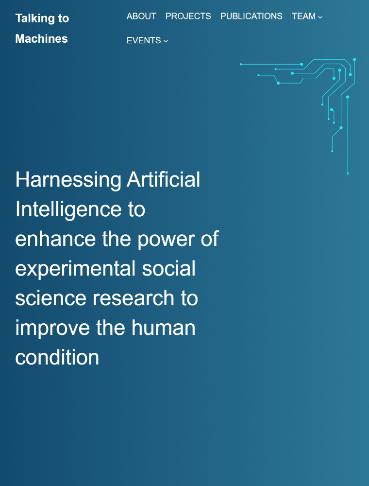Cover image for Talking to Machines: AI for experimental social science
